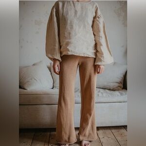 The Simple Folk Wide Leg Knit Trouser Caramel US 6